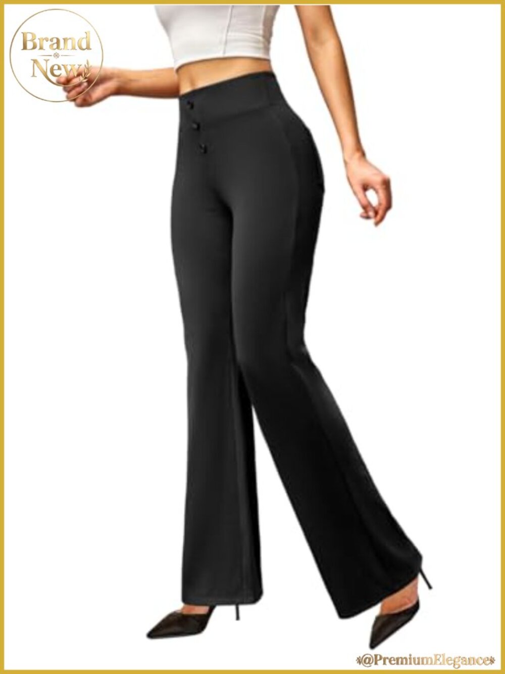 Women's Stretchy Bootcut Dress Pants Back Pockets Business Casual Work Trousers